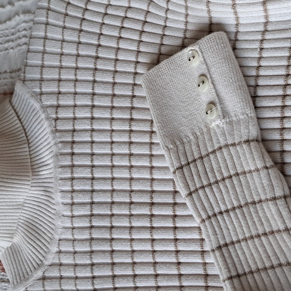 [Croft & Barrow] Gold & White Turtleneck Tight Knit Size XL - Picture 6 of 6